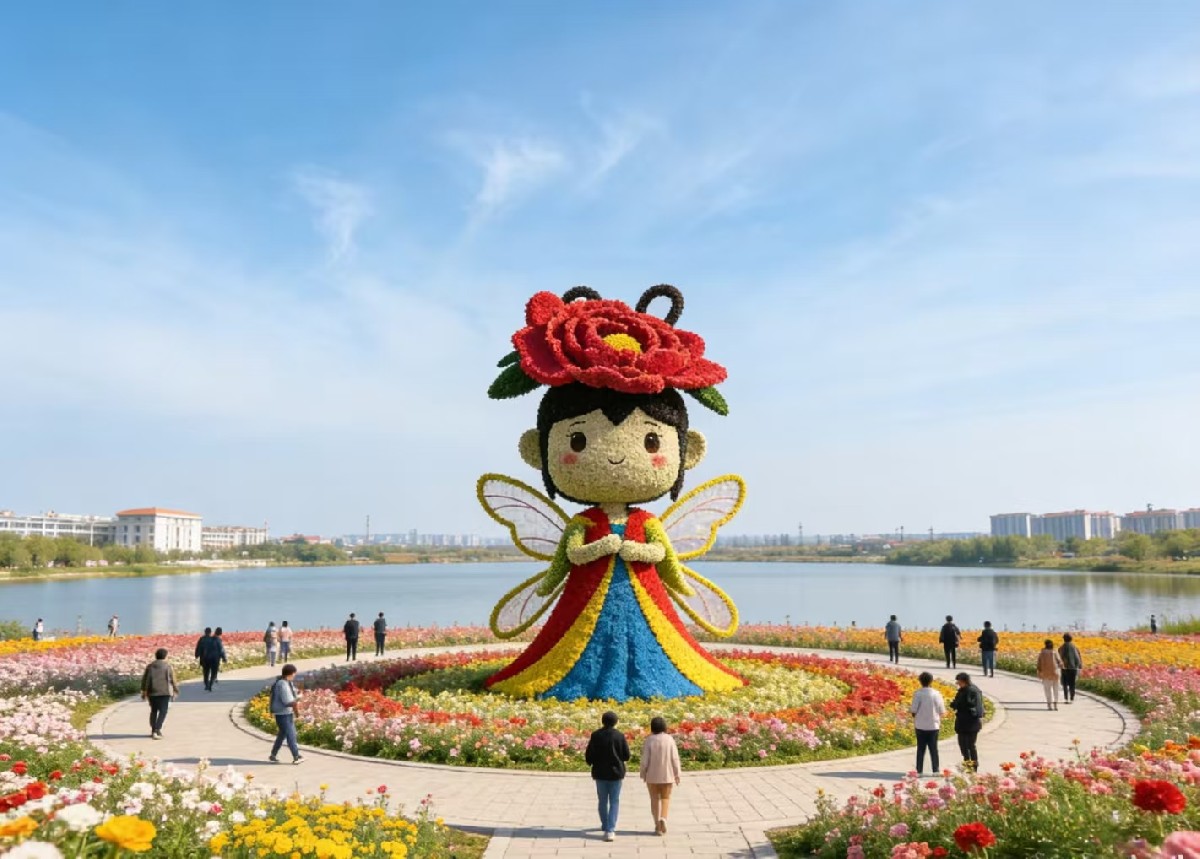 花漾成都，绿韵筑梦｜成都尚瑞景花仙子绿雕，让自然与艺术共生